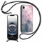 Foonary Handyband Hülle mit Band für iPhone 16e/SE 4/SE 2025 6,1 Handyhülle, Aesthetic Design Kette Necklace Case mit Kordel zum Umhängen Silikon Bumper Cover Schnur für iPhone SE4, Marmor 4