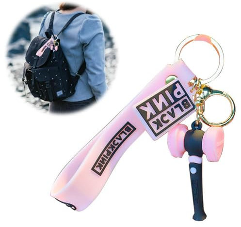 KSOIQPU Porte-Clés Pour Concert,Black Pink,Marteau Blackpink,Fête,Réunion De Fans,Porte-Clés Étoile Accessoires Blackpink,Rose