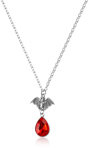 Lotsdonxia Gothic Bat Blood Droplet Choker, Red Vampire Necklace, Elegant Women’s Party Accessories for Halloween, Cosplay & Evening Events