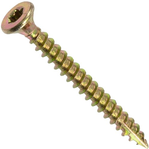 AERZETIX - K36695 - Juego de 100 Tornillos para madera Ø3x30mm con cabeza fresada - huella estrella Т10 - en acero galvanizado - carpintería contrachapado aglomerado melamina terraza tablero viga