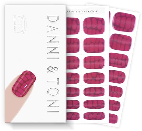 DANNI & TONI Halb ausgehärtete Gel Nagelfolien (Amethyst Aura) Schildpatt-Muster Bordeauxrot Katzenaugen-Effekt uv Gel Nagelfolie Nagelsticker Nagelstreifen Nageldesign Nail Wraps 28 Aufkleber