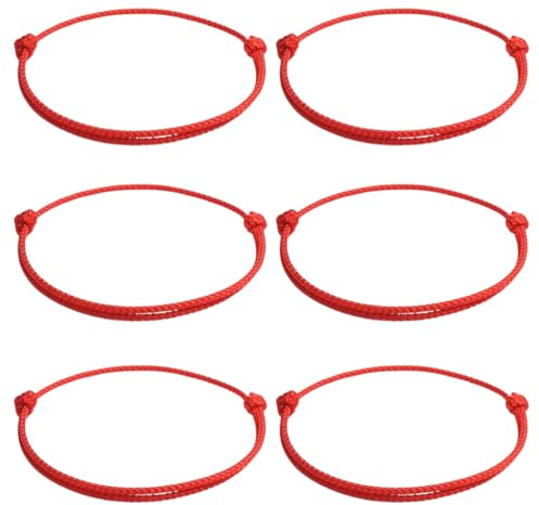 JchEnye 6 bracelets tressés rouges Kabbalah, cordons porte-bonheur ajustables, talismans protecteurs du destin, cordons rouges pour couples hommes-femmes.