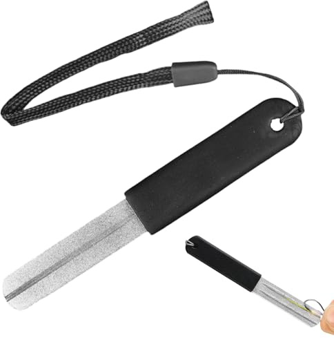 V-Groove Dart Sharpener, Fishing Hook Sharpener, Portable Sharpening File Dart Accessories, V-Groove Darts Point Sharpeners Portable Rapid Sharpening Tool for Fishing, Black, Diamond