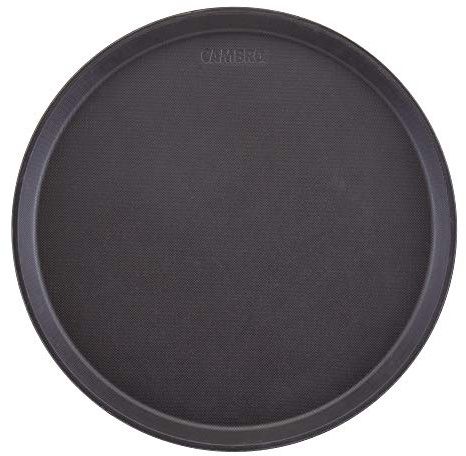 Cambro DM781 Fibreglass Round Non-Skid Tray, 14, Black | Prevents costly spills during busy service; built for high-volume commercial catering and hospitality environments.