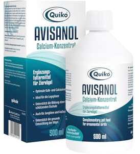 Quiko Avisanol - Calcium Concentré 500ml - pour Oiseaux d'ornement, Pigeons Voyageurs & Poules - Favorise la Formation des os & de la Coquille - Favorise la Formation des Plumes & la mue