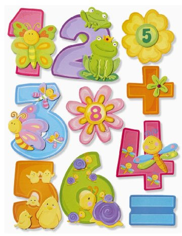 3 D Sticker XXL Zahlen Set a 2 St.