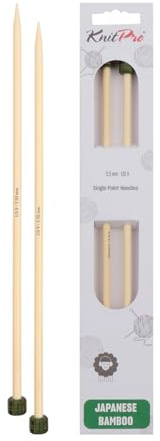 KnitPro K22310 Jackenstricknadeln, Bamboo, Braun, 25 cm x 5.5 mm, 2 Count