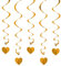 Oblique-Unique® Deckenhänger Spiral Girlanden mit Herzen - Farbe wählbar (Champagner-Gold)