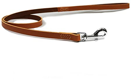 Ancol Heritage Leather Dog Lead - Tan Bridle Leather Durable Walking Accessory with Heavy Gauge Metal Fittings - 1m x 19mm