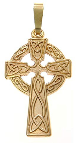 Alexander Castle Solide 9ct 375 Gold Keltische Kreuz Halskette Anhänger für Frauen - 25mm x 15mm - Kreuz Charme mit Schmuck Geschenk-Box - NUR ANHÄNGERSCHMUCK
