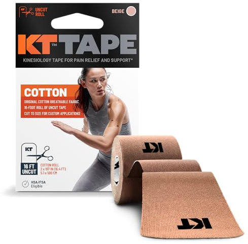 KT Tape Original Kinesiologie-Tape, Baumwolle, ungeschnitten, beige, 5 m