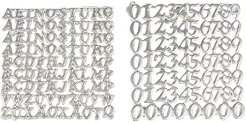 Meyercordt GmbH 158-tlg. Wachszahlen und Buchstaben Set Kerzen basteln selbstklebend Taufe Kirche Hochzeit in Gold oder Silber Silber