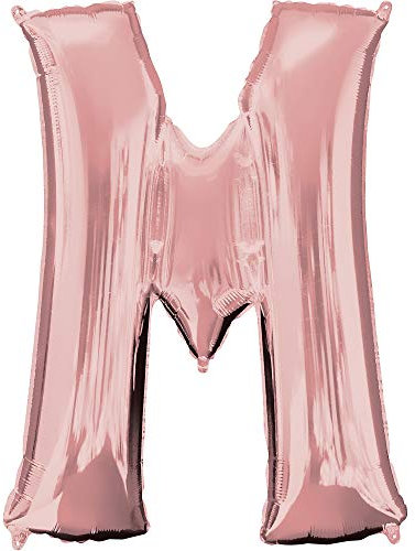 Amscan 3657601 Super Shape Ballon Buchstabe M-Rose Gold