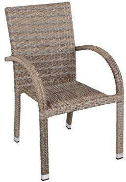 Stapelstuhl MODESTO 2er Armlehnenstuhl Gartenstuhl Terrassen Stuhl Garten SAND