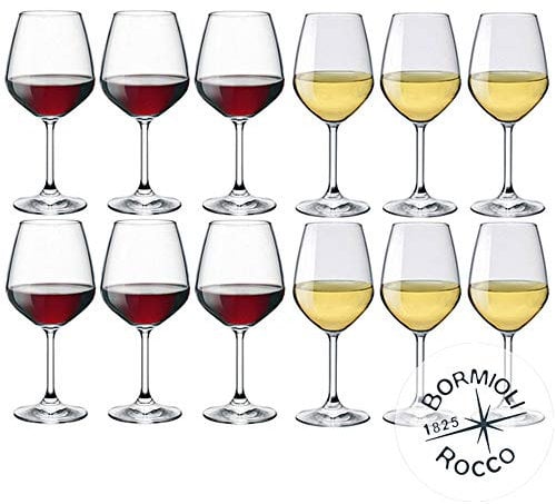 Bormioli Rocco Divino Set Calici Vino Rosso e Bianco 12 Pz