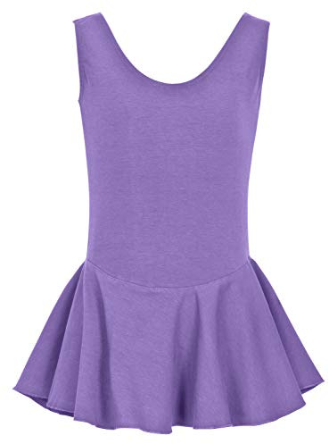 tanzmuster Ballettkleid Mädchen ärmellos - Nora - Baumwolle - Ballettbody Kinder Ballett Trikot lavendel, Größe 140/146
