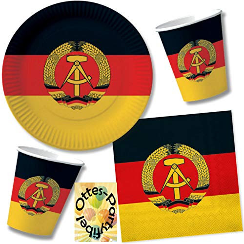 HHO Nostalgie Ostalgie DDR Party-Set 60tlg. für 20 Gäste : Becher Teller Servietten