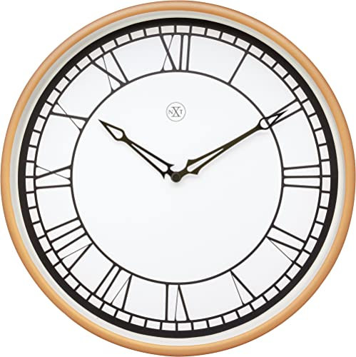nXt - Wall Clock - Diameter 30 cm - Plastic - White/Matt Rose - 'Kyle'