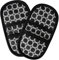 Mini Oven Mitts with Fridge Magnets.2pk Quilted Heat Resistant Black Cotton Fabric.Gloves/Pot Holder Safely Protects Hands from Hot Surfaces. Great for handling Cookware, Bakeware, BBQ ,Microwave