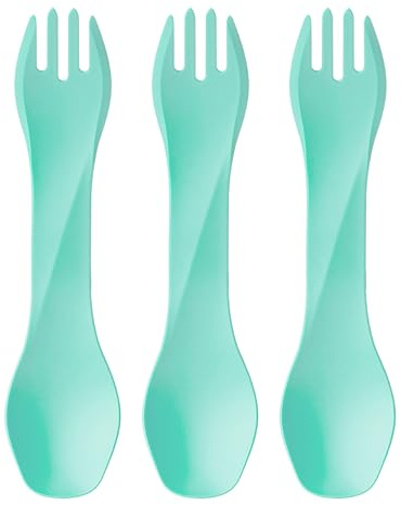 humangear GoBites UNO 3-Pack Travel Spork/Camping Spork, Dark Gray