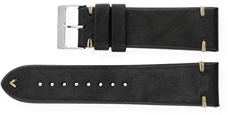 Herzog Uhrenarmband Pferdeleder 198817-24 Vintage-Horse schwarz 24mm