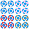 Acclaim Lawn Bowls Identification Stickers Markers Standard 5.5 cm Diameter 4 Full Sets Of 4 Self Adhesive Two Colour Segmented Mixed Colours (B)