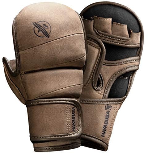 Hayabusa T3 LX 7oz Hybrid-Handschuhe aus Leder Ideal für Kampf -Braun, Größe S