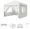 AufuN Pavillon Wasserdicht 3x3 m Weiß Gartenpavillon mit 4 Seitenwände Polyethylen Bierzelt Tür mit Reisverschluss für Garten Party Hochzeit Picknick Markt