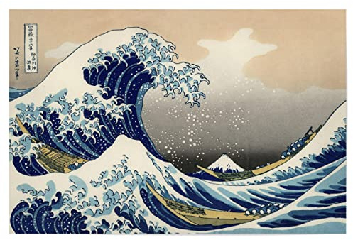 artboxONE Poster 30x20 cm Natur Die große Welle vor Kanagawa - Bild Welle Great Hokusai