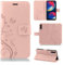 betterfon Hülle Kompatibel mit Wiko View 4 / View 4 Lite | Premium PU Leder Handyhülle Wallet Case für View 4 / View 4 Lite | Schutzhülle Blumen Klapphülle Handyhülle | Rosegold