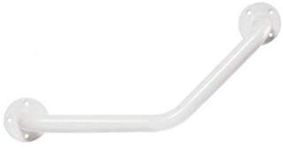 Barre d'appui coudée INOX chromé | pour Salle de Bain, WC et Douche | Antidérapante | Sécurisée | Fiable et Solide | 135 degrés | Diamètre 25 mm | Dimensions 250 x 250 | Garantie 5 Ans