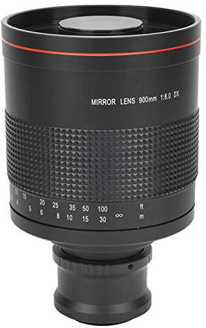 Goshyda Teleobiettivo per Fotocamera, 900 mm F8.0 Obiettivo per Fotocamera a Specchio a focale Fissa con Super teleobiettivo Obiettivo con Messa a Fuoco Manuale per Fotocamera mirrorless