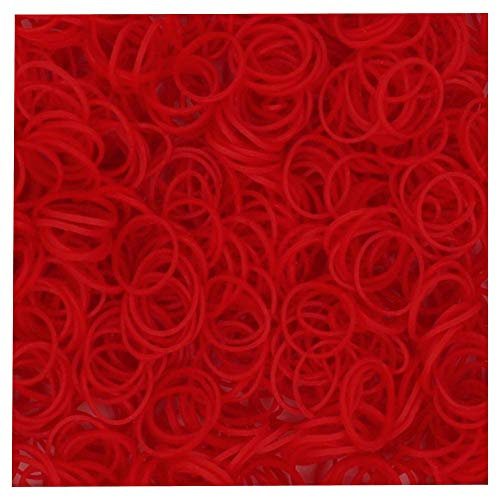 Lily Collection ca 600 Loom Bands Loom Bänder Gummibänder DIY Latex und Blei frei Armband Armbänder 600 x Rot 12 S-Clips 1 Haken