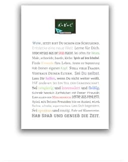 Schulanfang Einschulung Junge Geschenk Geschenkidee Poster Kunstdruck Bild A4