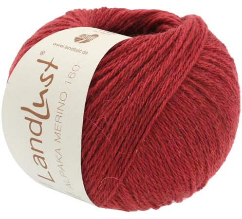 LANA GROSSA Landlust Alpaka Merino 160 | Klassisch verzwirntes Garn aus Merino & Alpaka | Handstrickgarn aus 50% Schurwolle & 50% Alpaka (Baby) | 50g Wolle zum Stricken & Häkeln | 160m Garn FB 420