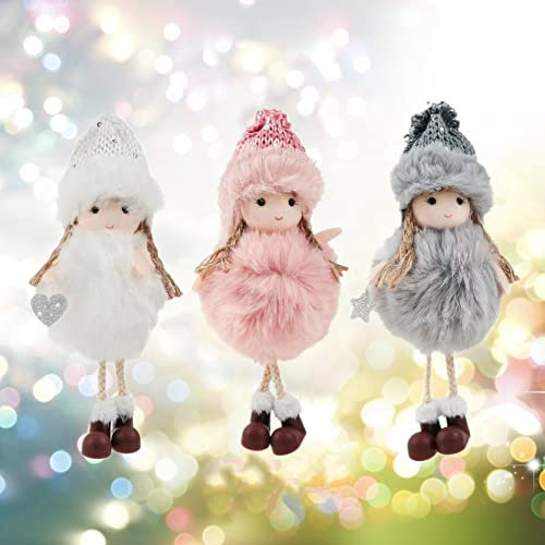 Nircho Weihnachten Hängende Engel Anhänger 3 stücke Weihnachtsdekoration Ornament Verzierung Engel Puppen, Niedlich Plüsch Figuren Anhänger Weihnachtsbaum für Party Dekoration Glück Urlaub Liefert