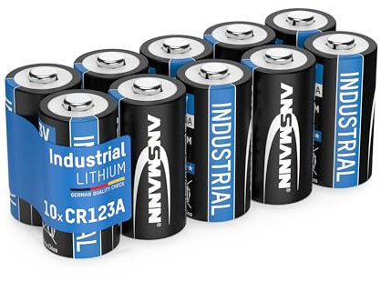 ANSMANN CR123A 3V Lithium Battery - Confezione da 10 batterie CR123A da 3 Volt e 1700 mAh/Perfette per fotocamere, sistemi di allarme, torce e molto altro - batteria usa e getta