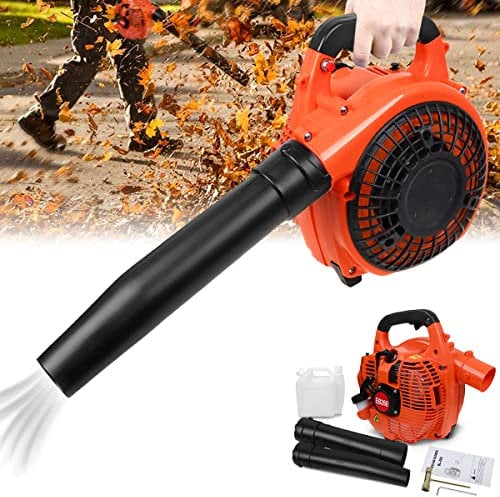 Soffiatore a benzina senza fili per foglie da giardino, potente, 26 cc, 2 tempi, motore raffreddato ad aria, portatile, per soffiare foglie, trucioli di legno, polvere, detriti da giardino, ritagli di