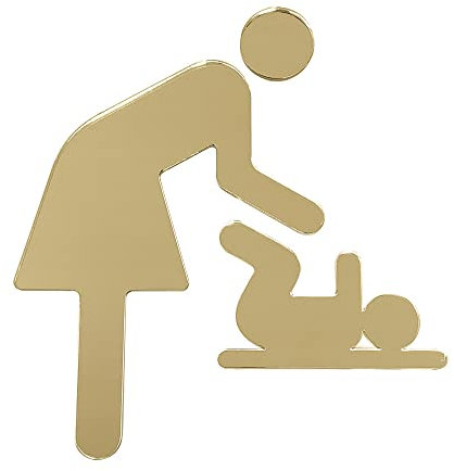 Plaque de porte change bébé - Plexi miroir or -