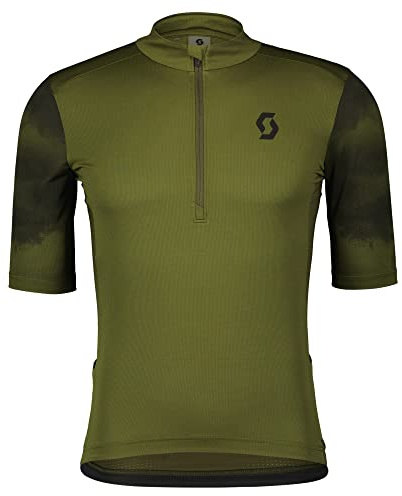Scott M Gravel 10 S/sl Shirt Oliv - Schnelltrocknendes funktionelles Herren Gravelbike Kurzarmtrikot, Größe M - Farbe Fi