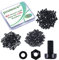 Pzsmocn 300 Stück/100 Sätze M3*6 mm Schwarzes Nylon Kunststoff Kreuzschlitz Rundkopfschrauben-Sechskantmuttern mit Isolierscheibe Standardgröße, für Heimwerker und Elektronische Montage.