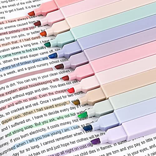 Ailvor Pastel Highlighters,12 Pcs Highlighters,Assorted Morandi Color Highlighter pens, Soft Chisel Tip Bible Textmarker Marker Pens No Bleed for Journals,Bibles,Notebooks,School Office Supplies.