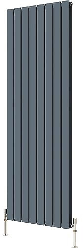 Radbliss Vertical Flat Panel Design Radiator 1600x544mm Anthracite Matt Grey Double Tall RAD Central Heating