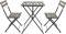 Set Bistrot Tavolino Pieghevole e 2 Sedie Salvaspazio In Legno Acacia E Metallo Salotto Per Patio Giardino Salottino Veranda Esterno Balcone Piscina Terrazzo Arredo Design Industrial Marrone