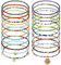 Lucktao 24 pcs bracelet de cheville perlé coloré, bracelet de cheville fait main,Plage Bracelets de cheville faits à la main Bijoux de pied réglables,pour Femmes Et Filles - Boho (bb)