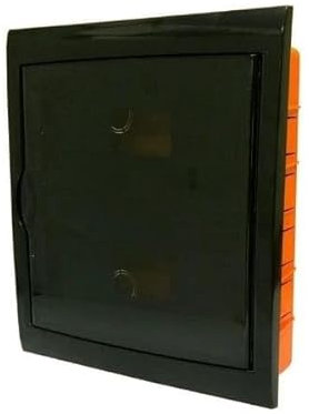 Centralino da incasso 24 moduli con cornice nera e portello fumè 315x365x80mm IP40 FAEG - FG14724