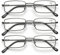 SKYWAY 3 Pack Lesebrille für Herren, Metallrahmen Blaulicht Blockierende Brillen, Leichte Blendschutz-Computerspielleser (Grau, 3.0)