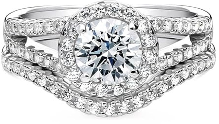 Molioaki Verlobungsring Damen 925 Sterling Silber Halo Verlobungsrine 1 Karat Brillantschliff 5A Zirkonia Ring Set Schmuck für Braut Hochzeit Eheringe Silberringe Verlobung Hochzeit Geschenk