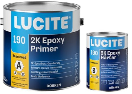 Lucite® 190 2K EPOXY PRIMER inkl. Härter 2L (1,02L + 0,98l) Profi Epoxydharz-Grundierung für Innen und außen