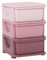 DecHome - Cassettiera in Plastica Colorata per Cameretta con 3 Cassetti 37x37x56.5 cm colore Rosa